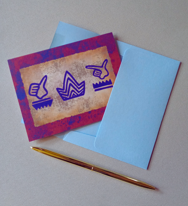Ancient Zulu Symbols Notecard - I Love You