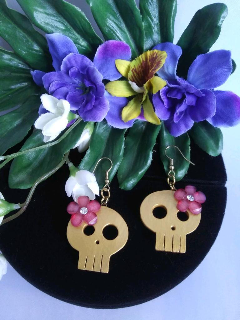 "Día de Los Muertos" Gourd Art Earrings