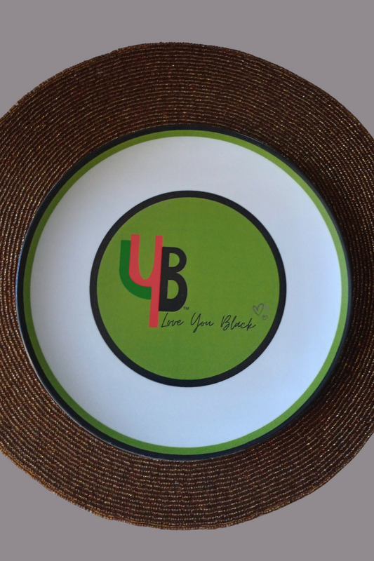 Love You Black™ Green-Border Dinner Plate